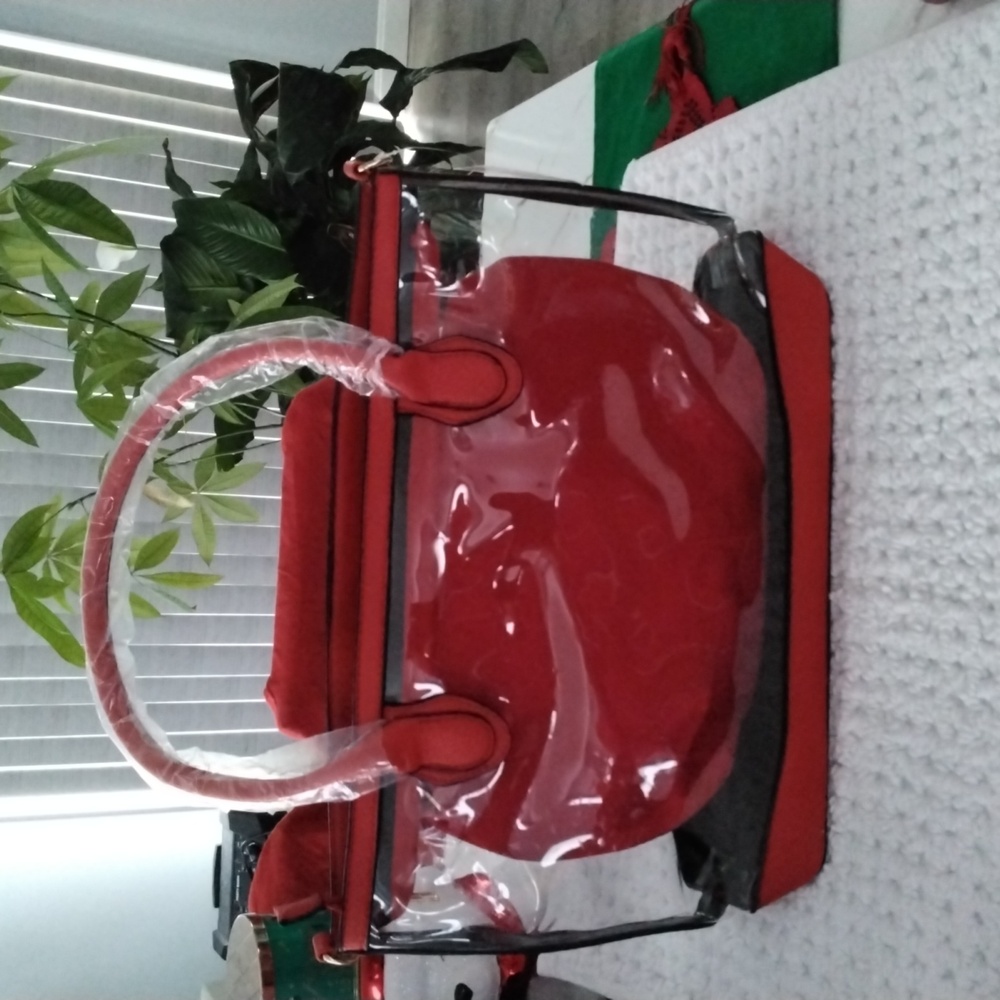 Red Transparent Tote Bag